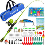 Kids Fishing Pole with Spincast Reel Telescopic Fishing Rod Combo Full Kits for Boys (Green / 4FT / 1.2M)