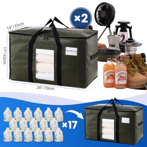 2 Pack Green Extra Large Moving Bags (Green / 2 Large)