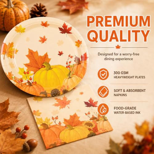 Fall Maple Leaves Paper Plates and Napkins (fall leaves)