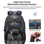 Design Travel Laptop Backpack for Men with USB SD803 (Black/Blue / Standard)