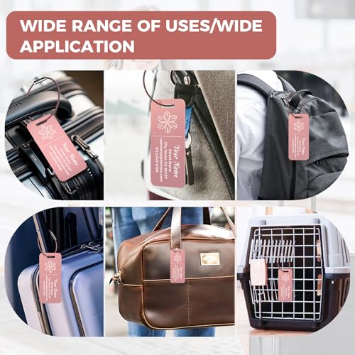 4PCS Personalized Luggage Tag (Pink / Small)