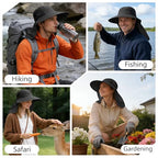 Sun Hat for Men Women with Neck Flap (6 3/4-6 7/8 / 1pack-black Sleeves)