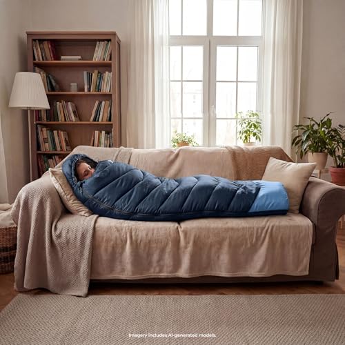 Cold Weather Sleeping Bags for Adults (Navy-5.3lb)