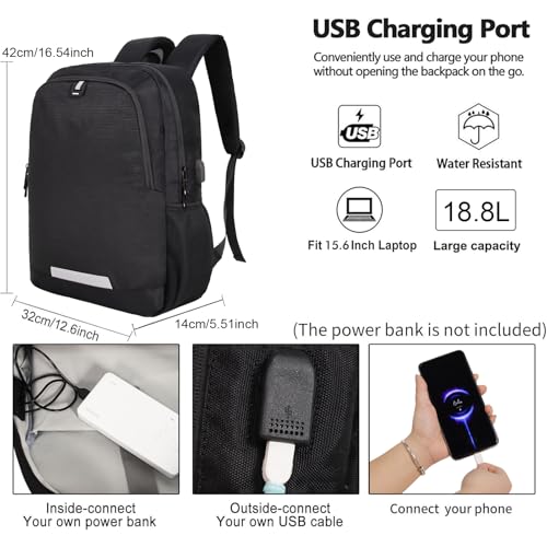 Laptop Backpack for Men Women (Black.)