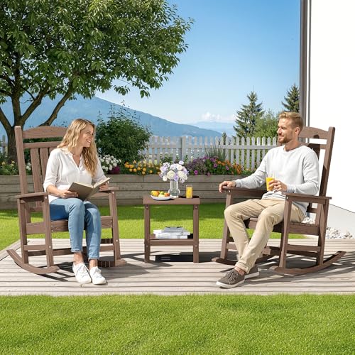 Outdoor Rocking Chair Set of 4 (Brown / 4 Packs)