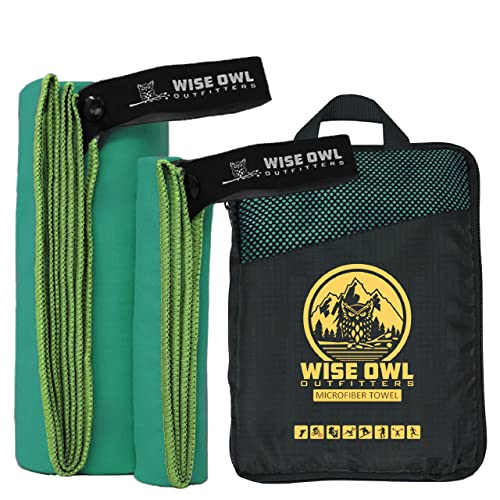 Microfiber Camping Towel (Dark Green / Large (24x48) + Washcloth (12x12))