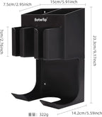 Hair Tool Organizer Wall Mounted, Hair Dryer and Styling Holder with Towel Bar, Bathroom Blow Dryer Holder, Farmhouse Vanity Caddy Storage Stand for Accessories Makeup(Black)