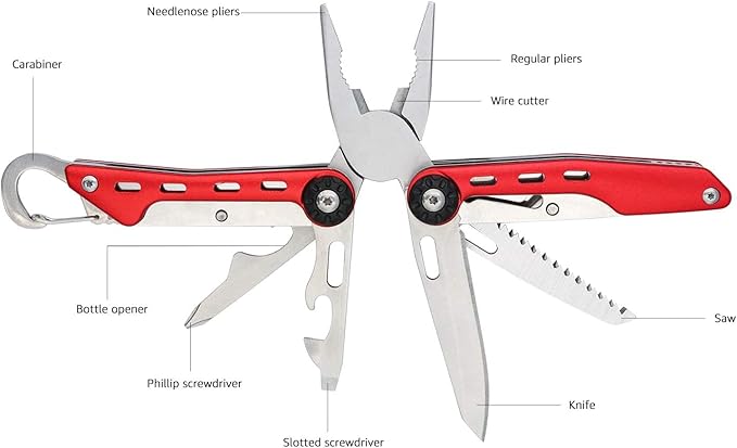 Amazon Basics 10-in-1 Stainless Steel Multitool Safety Lock - Image 6
