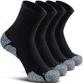 Unisex Cushioned Compression Sport Quarter Socks (X-Large / 4-pairs Black)