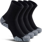 Unisex Cushioned Compression Sport Quarter Socks (X-Large / 4-pairs Black)