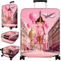 Pink Suitcase Cover Women Carry on Luggage Cover Polyester Washable Baggage Sleeve Anti Scratch Durable Dust (Human)