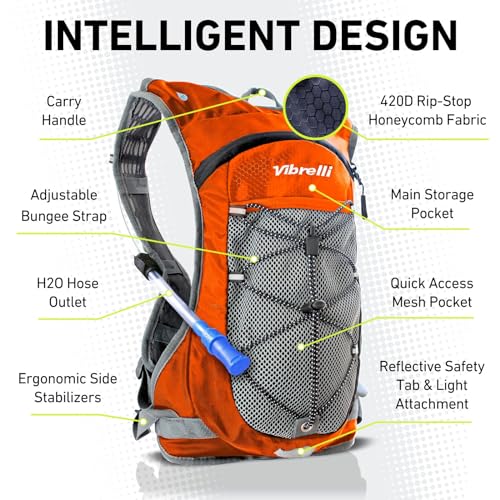 Hydration Pack and 2L Hydration Water Bladder (2L / Orange)