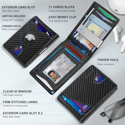 Airtag Wallet for Men (Carbon Black018)