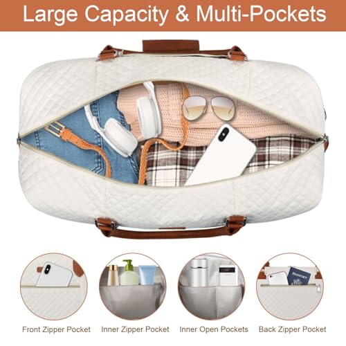 Weekender Bag for Women (Large / 1-Beige)