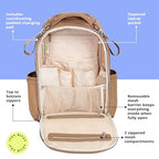 Boss Plus Large Diaper Bag Backpack with 19 Pockets (Chai)