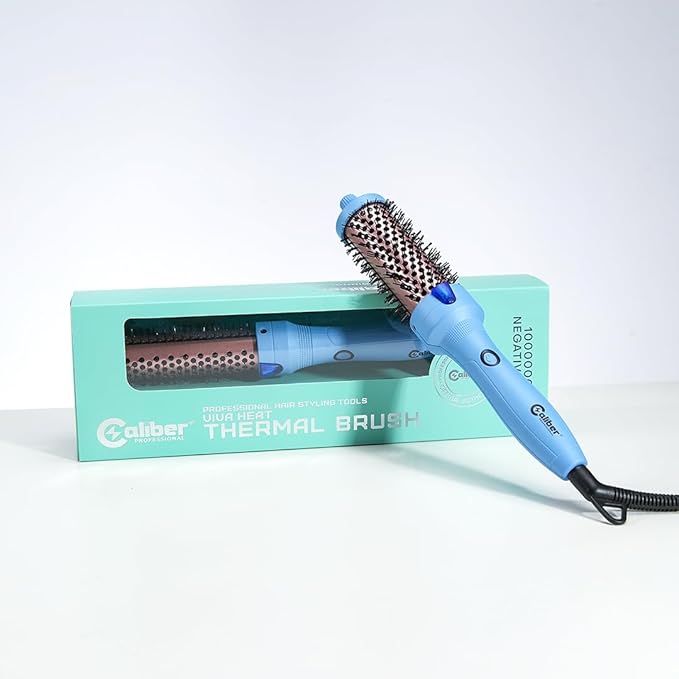 Caliber Viva Heat Thermal Hair Brush, Professional Styling Tool with Negative Ion Technology, Blue (1-1/2 inch（38mm)