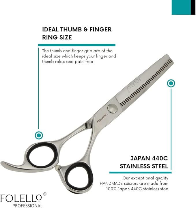 Hair Cutting Scissors for Women and Men – 6.0 440C Japan Stainless Steel Shears with Sword Blade and Tension Adjustment Screw – Salon and Home Use