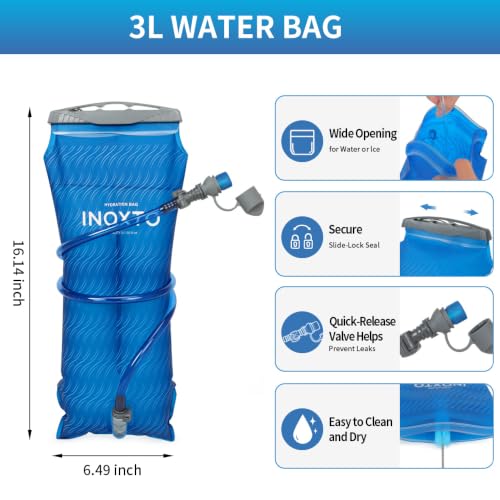 Hiking Hydration Backpack with 2L (Red-3L Water Bladder)