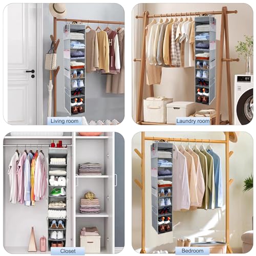 Large Sized Hanging Shoe Organizer 10 (Grey / 1 pack)