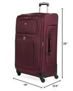 Sion Softside Expandable Spinner Luggage Durable Lightweight Travel Suitcase (Checked-Large / Merlot)