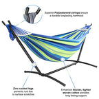 Double Hammock with Stand Included 450lb Capacity Steel Stand (Green)
