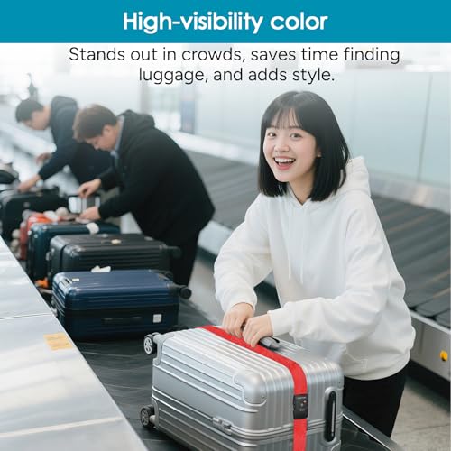 2 Pack Luggage Straps for Suitcases with TSA Lock (Apple Red)