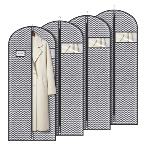 60 Inch Dress Bags for Gowns (Dark Grey / 60"- 4PCS)