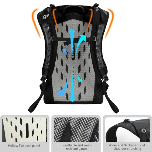 Hiking Hydration Backpack with 2L (Black-3L Water Bladder)