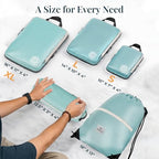 Extra Large Compression Packing Cubes 6 (Teal and White)