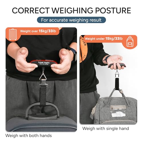 Luggage Scale Digital Suitcase Weight Scale for Travel (Red)