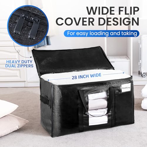 4 Pack Black Extra Large Moving Bags (Black / 4 Large)