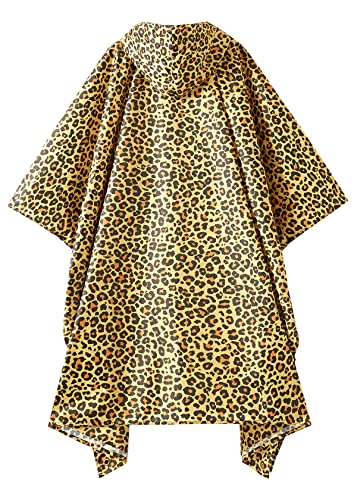 Hooded Rain Poncho for Adults (Leopard)