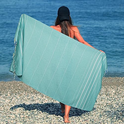Cotton Turkish Beach Towels (39 x 72 inch ( Beach towel - 4 PACK ) / Aqua)