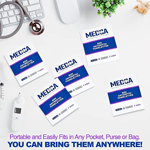 Hand Wipes – (Pack of 300) Benzalkonium Chloride Swabs Individual BZK Single-Use Packets by MEDca