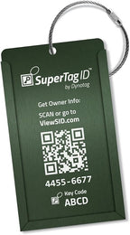 Dynotag® Web Enabled Smart Aluminum Convertible Luggage ID Tag + Braided Steel by DynotagInc