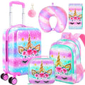 5PCS Kids Luggage Girls Suitcase (01-hardside Gold Unicorn 5pc)