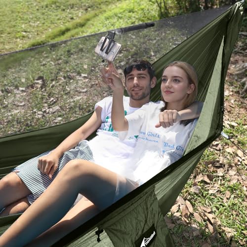 Camping Hammock with Mosquito Net and Ridge Rope (Black)
