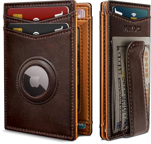 Airtag Wallet for Men (Burnt Umber&Orange068)