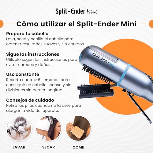 Mini Cordless Split End Hair Trimmer for Dry (Blue / AAA Battery-Powered)