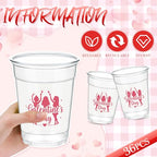 36 Pcs Galentine's Day Plastic Cups 12 oz for Party (Valentine's Day)