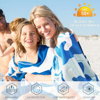 2 Pack Microfiber Beach Towel (2 Pack- Geometry/Leaf / 75”x 35”)