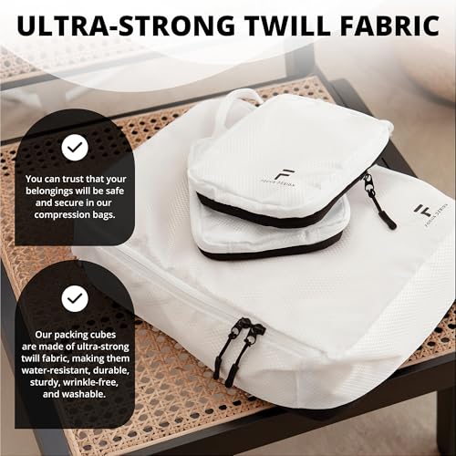 8 Piece Compression Packing Cubes Set (White)