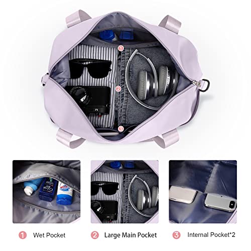 Travel Duffle Bags for Women Overnight Tote Bag Carry On Personal Item (B4-purple-expandable / X-large)