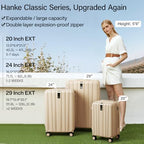 24 Inch Expandable Medium Checked Luggage with 8 Spinner Wheels (24 Inch EXT / Cuba Sand)