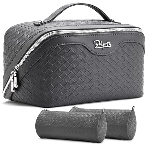 Travel Makeup Bag Cosmetic Bags for Women (L07Grey)