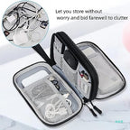 Electronic Organizer Travel Cable Accessories BagPouch Portable Waterproof Storage Bag Electronic Organizer Case for Cable (Black)