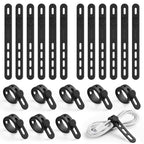 20 Pack Silicone Cable Ties (20pack / Classic Black)