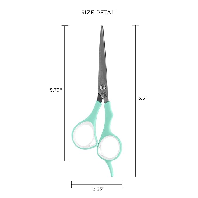Cricket Style Xpress It's Mint To Be Hair Cutting Scissors - Sharp Micro-Serrated Beveled Blades, Stainless Steel Shears Hair Scissors - Wet & Dry Use, Barber Accessories - 5.75", Mint Green