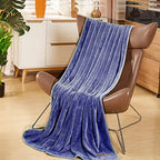 Luxury Microfiber Flannel Blanket (Navy Blue / 90x90 Inches)