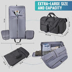 2 in 1 Garment Duffle Bags for Travel Mens Carry (Black Mesh Storage)